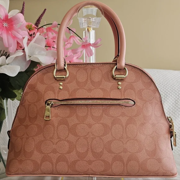 Coach KATY Satchel in Signature Design - Blush Pink Color - EUC - Picture 10 of 12